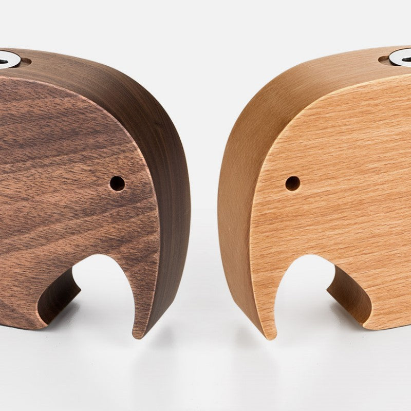 Avtoit | Push-To-Dispense Solid Wood Elephant Toothpick Holder