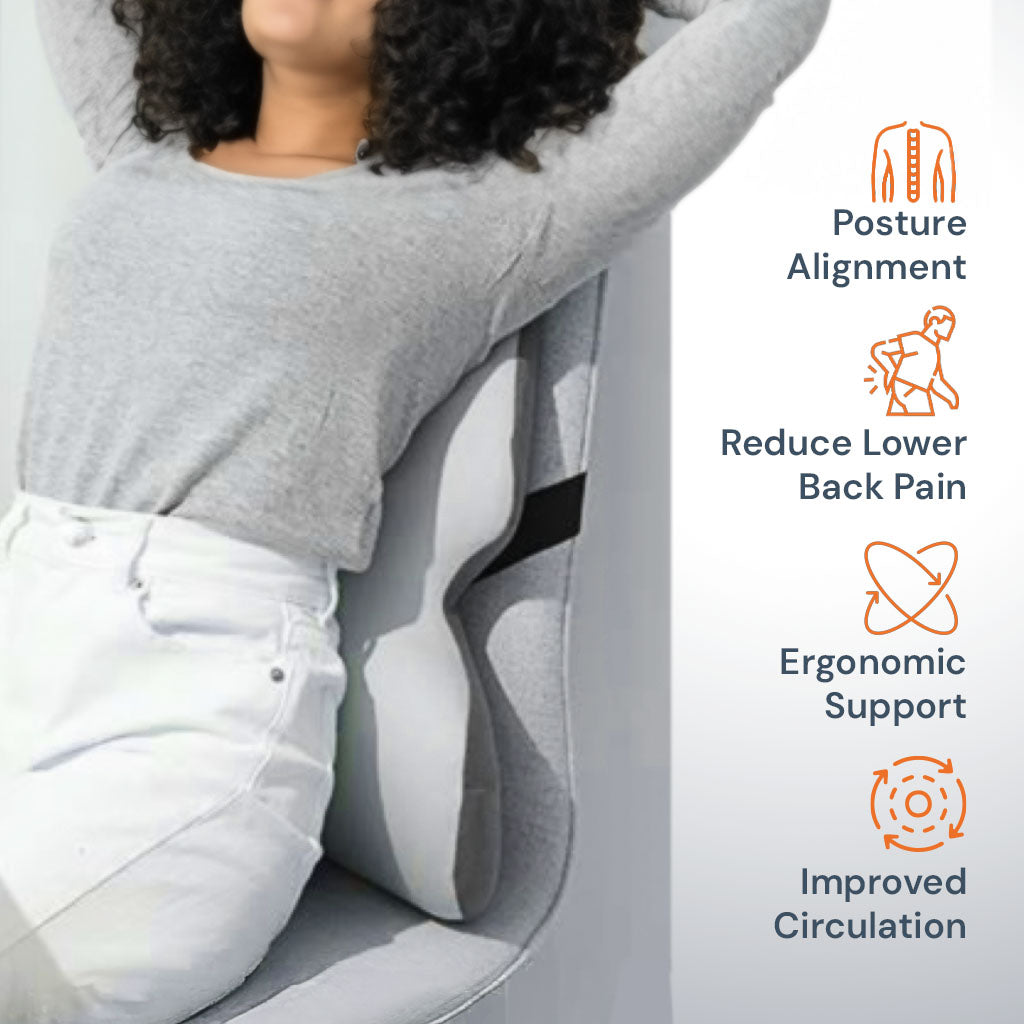 Avtoit | Adjustable Memory Foam Lumbar Support Cushion | Backrest Support for office chair Ergonomic Design for Back Pain Relief at Home, Office & Car