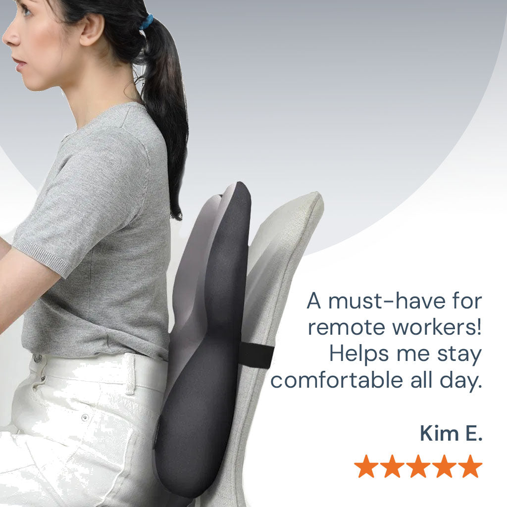 Avtoit | Adjustable Memory Foam Lumbar Support Cushion | Backrest Support for office chair Ergonomic Design for Back Pain Relief at Home, Office & Car