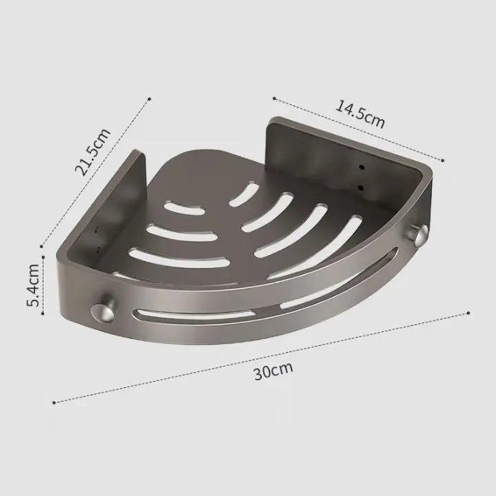 Avtoit | Bathroom Wall Shelf – Stainless Steel Corner Basket with Adhesive Holder