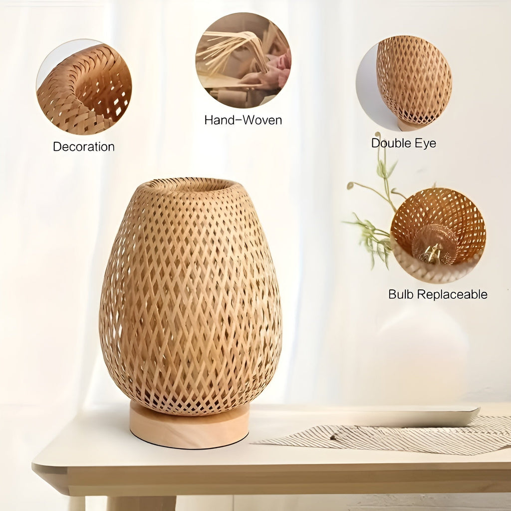 Avtoit | Bamboo Table Lamp with USB Power Supply – Sustainable and Energy-Saving Design