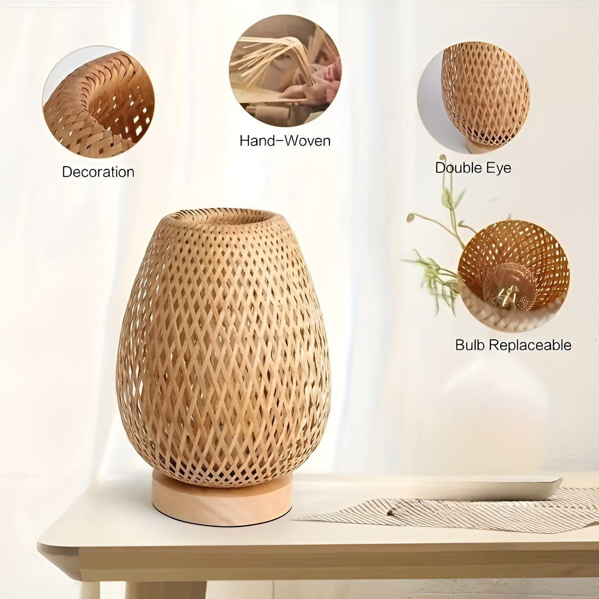 Avtoit | Aura Lamp - Bamboo USB-powered Table Lamp for the Bedroom