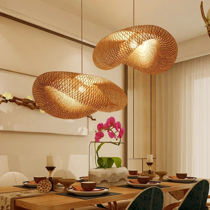 Avtoit | Bamboo Pendant Light | Handmade Hanging Lamp for Dining Room