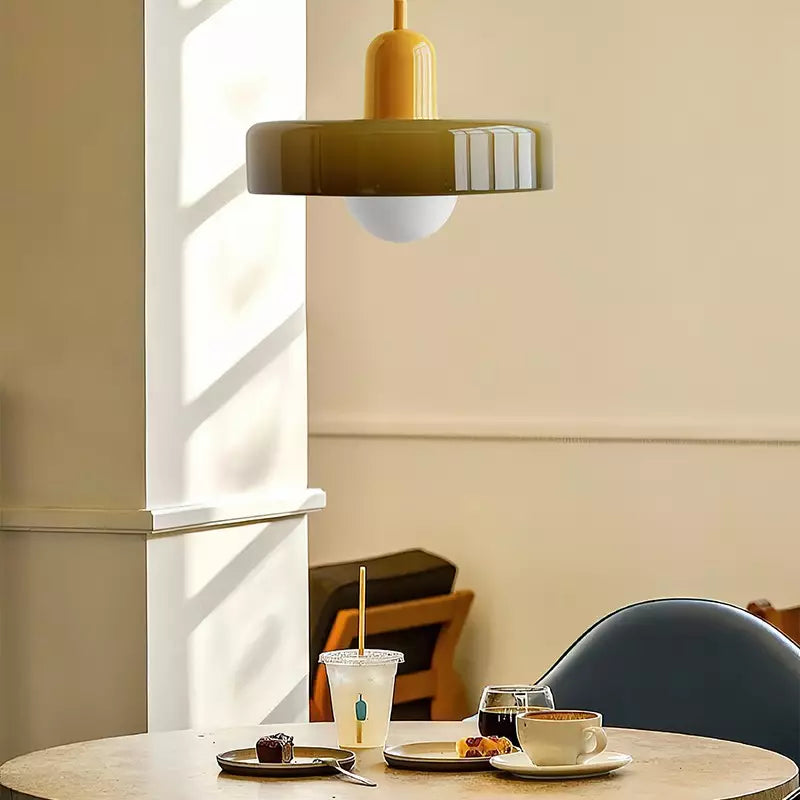 Avtoit | Coloured Glass Pendant Light – Elegant Bauhaus-Style Hanging Lamp for Living Room & Dining Area