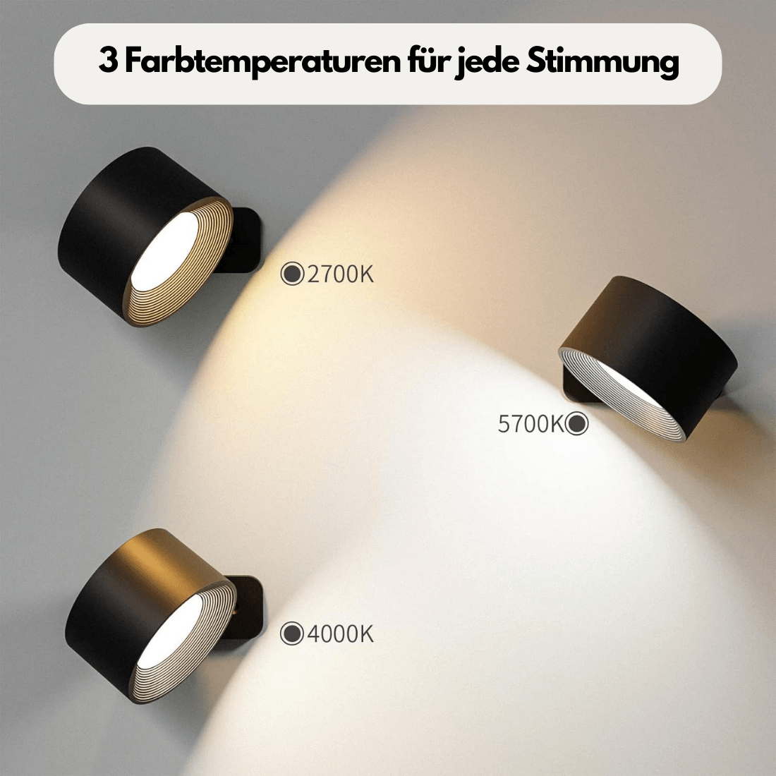 Avtoit | 360° wireless rechargeable wall light | Versatile LED lighting solution