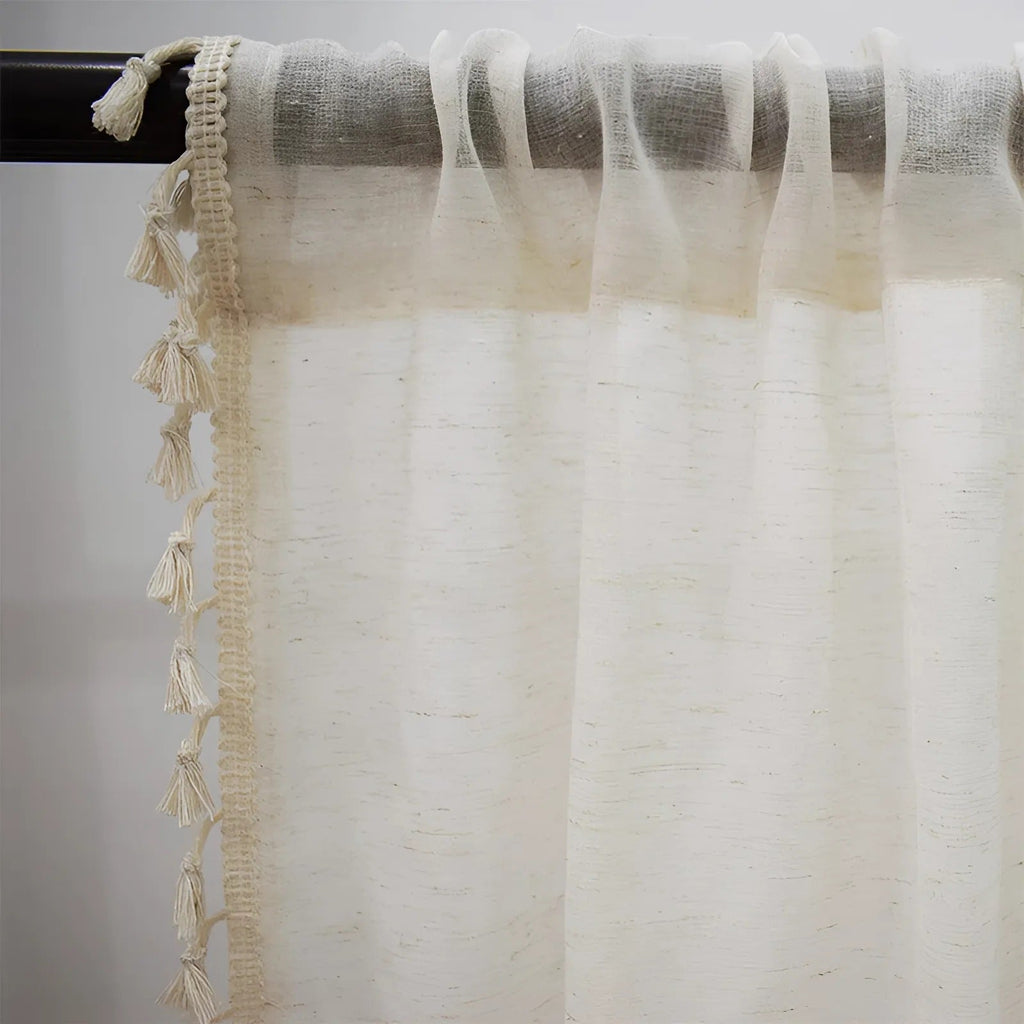 Avtoit | Boho Cotton-Linen Semi-Sheer Curtains