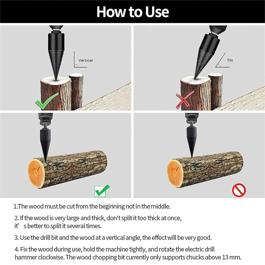 Avtoit | Firewood Drill Bit Set – Split wood easily with the cordless drill