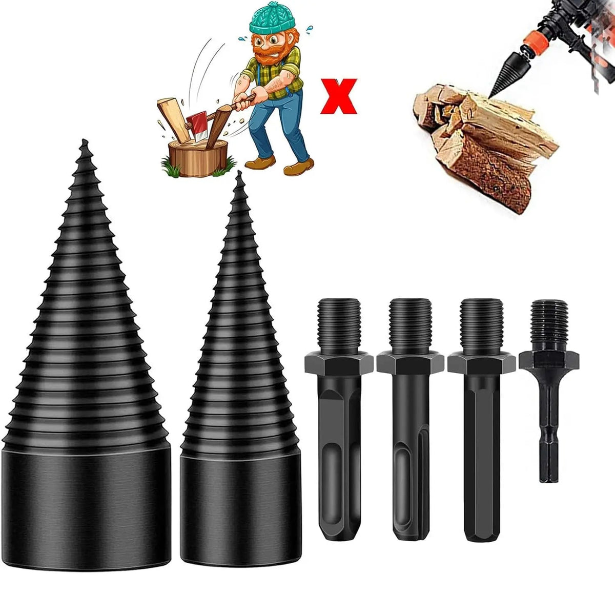 Avtoit | Firewood Drill Bit Set – Split wood easily with the cordless drill