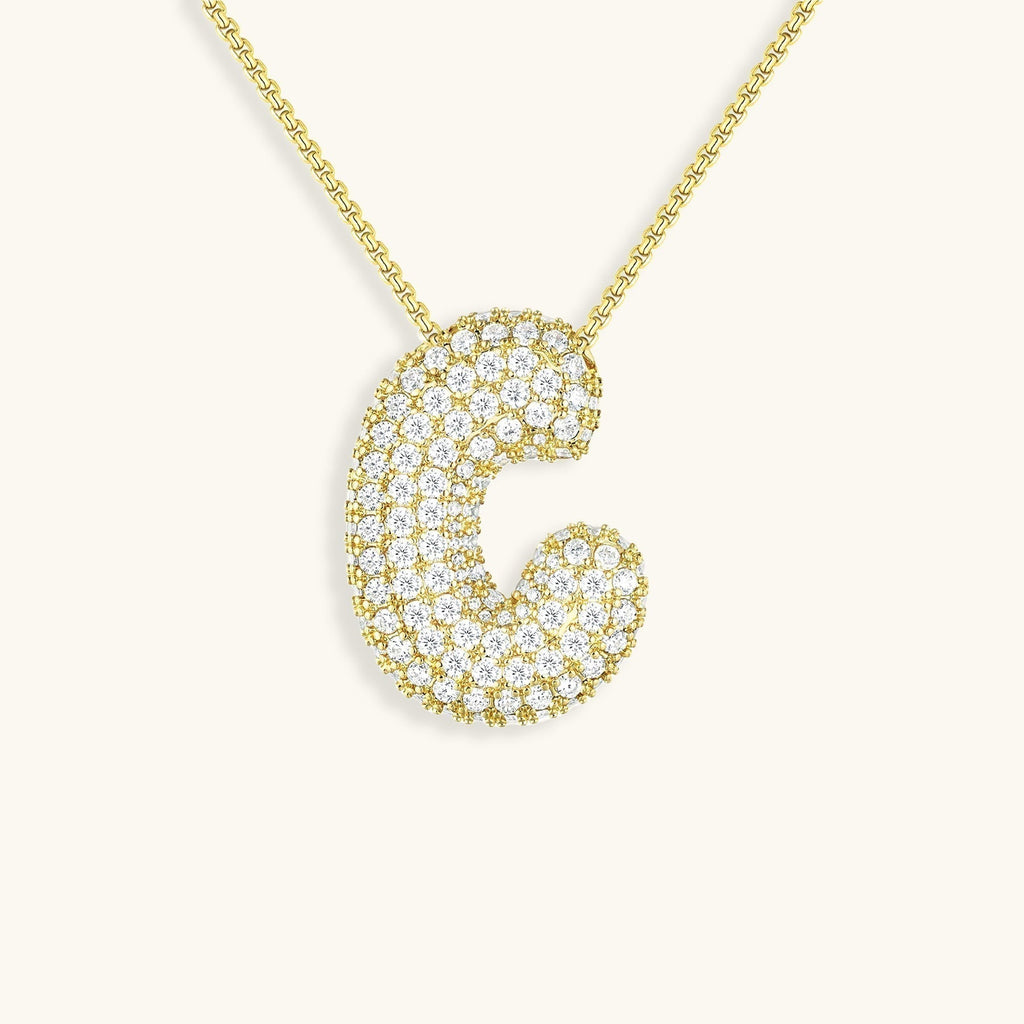 Avtoit | Bubble Initial-Diamond-Necklace