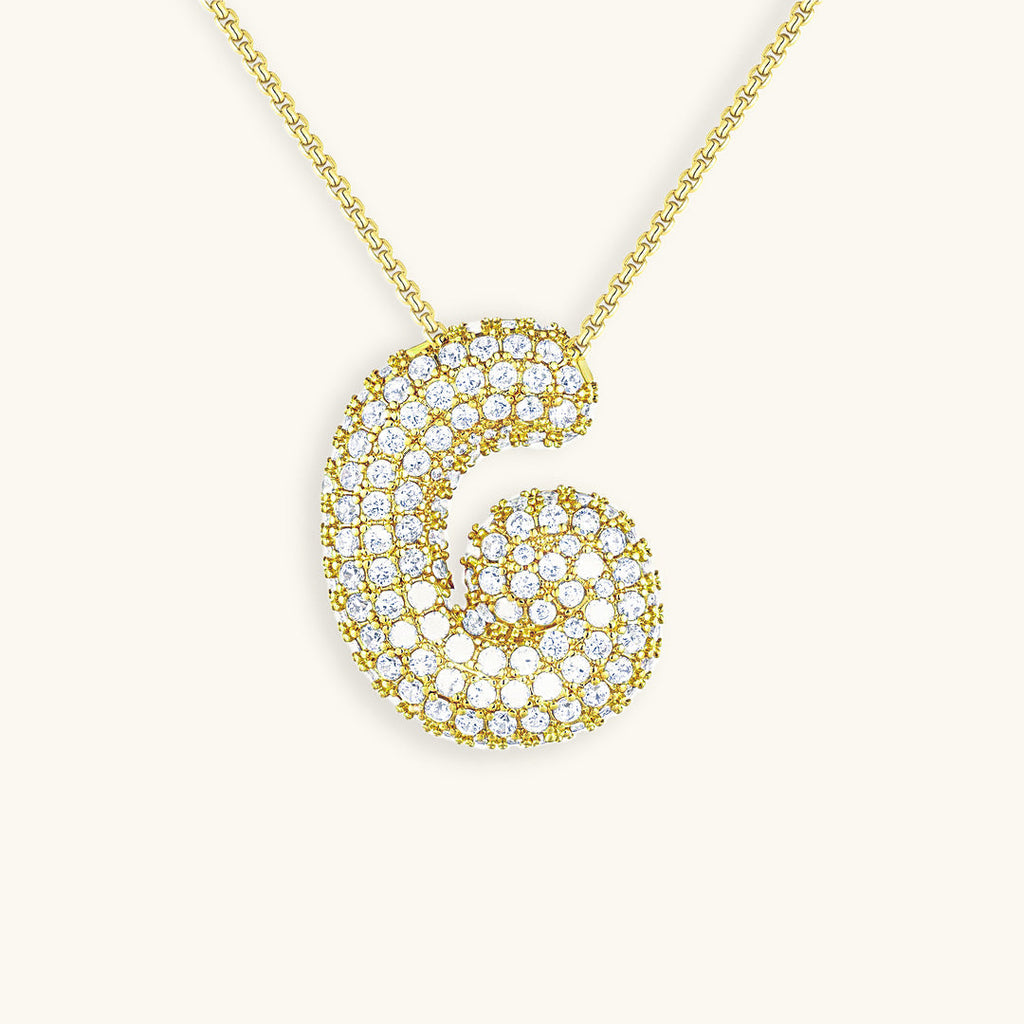 Avtoit | Bubble Initial-Diamond-Necklace