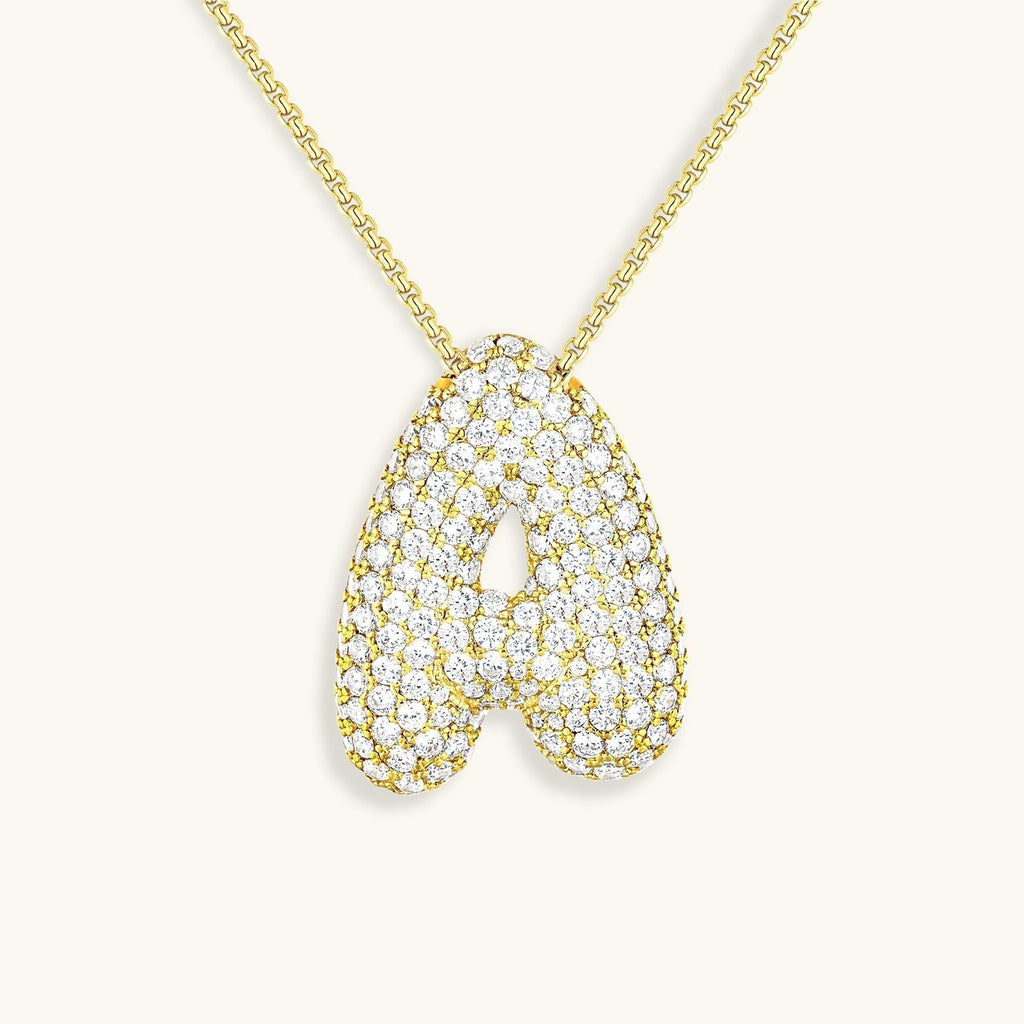 Avtoit | Bubble Initial-Diamond-Necklace