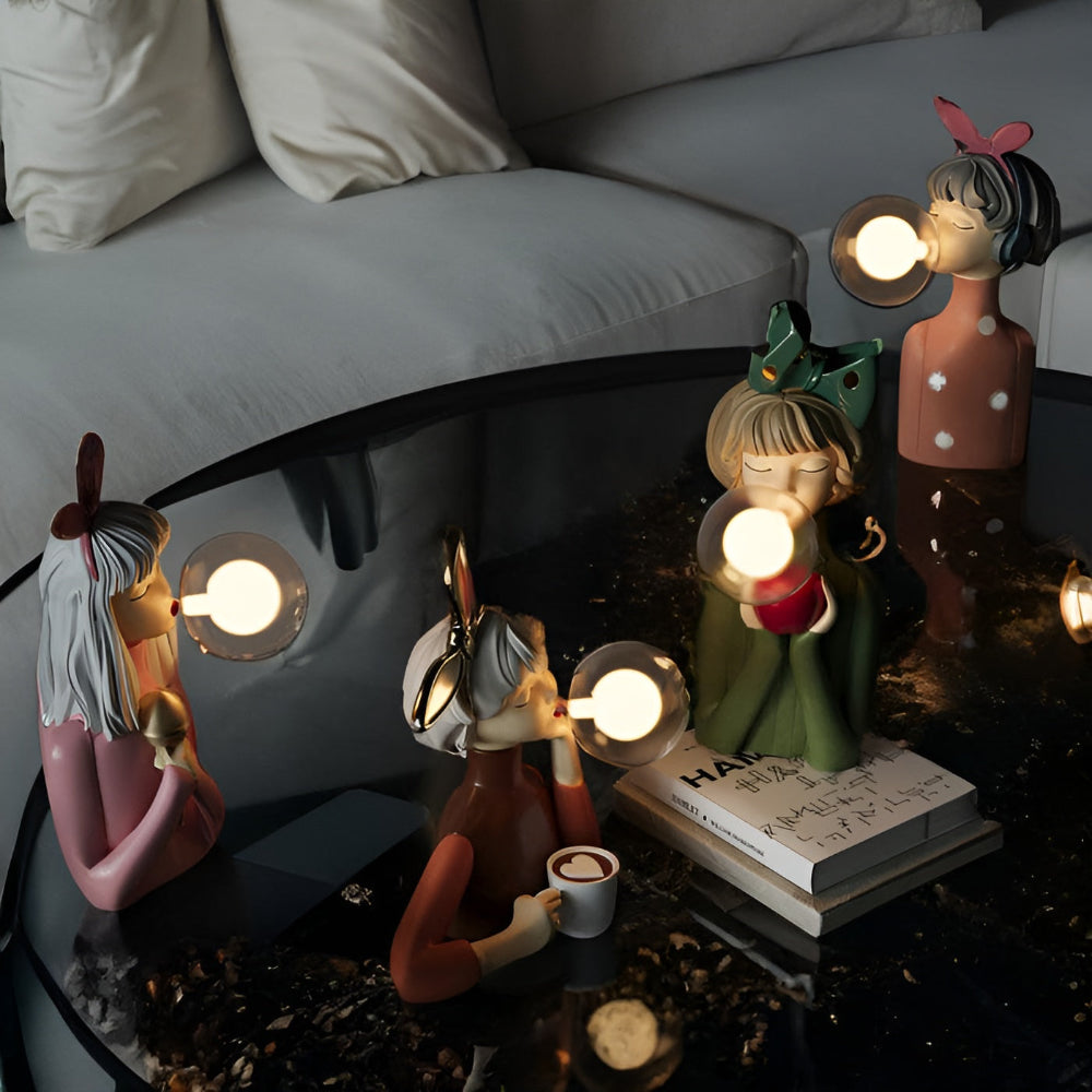 Avtoit | BubbleFairies Table Lamp – Enchanting Quartet Cartoon Girl Figurine Light