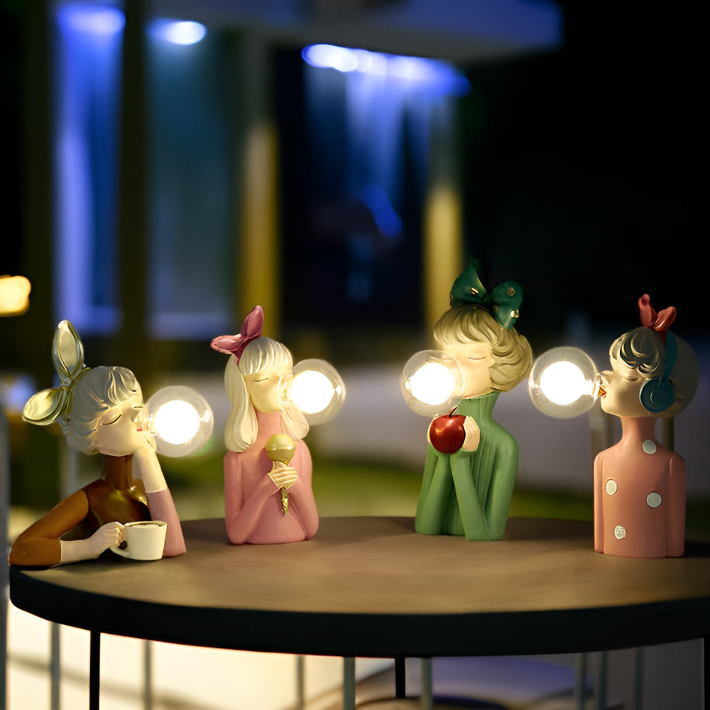 Avtoit | BubbleFairies Table Lamp – Enchanting Quartet Cartoon Girl Figurine Light