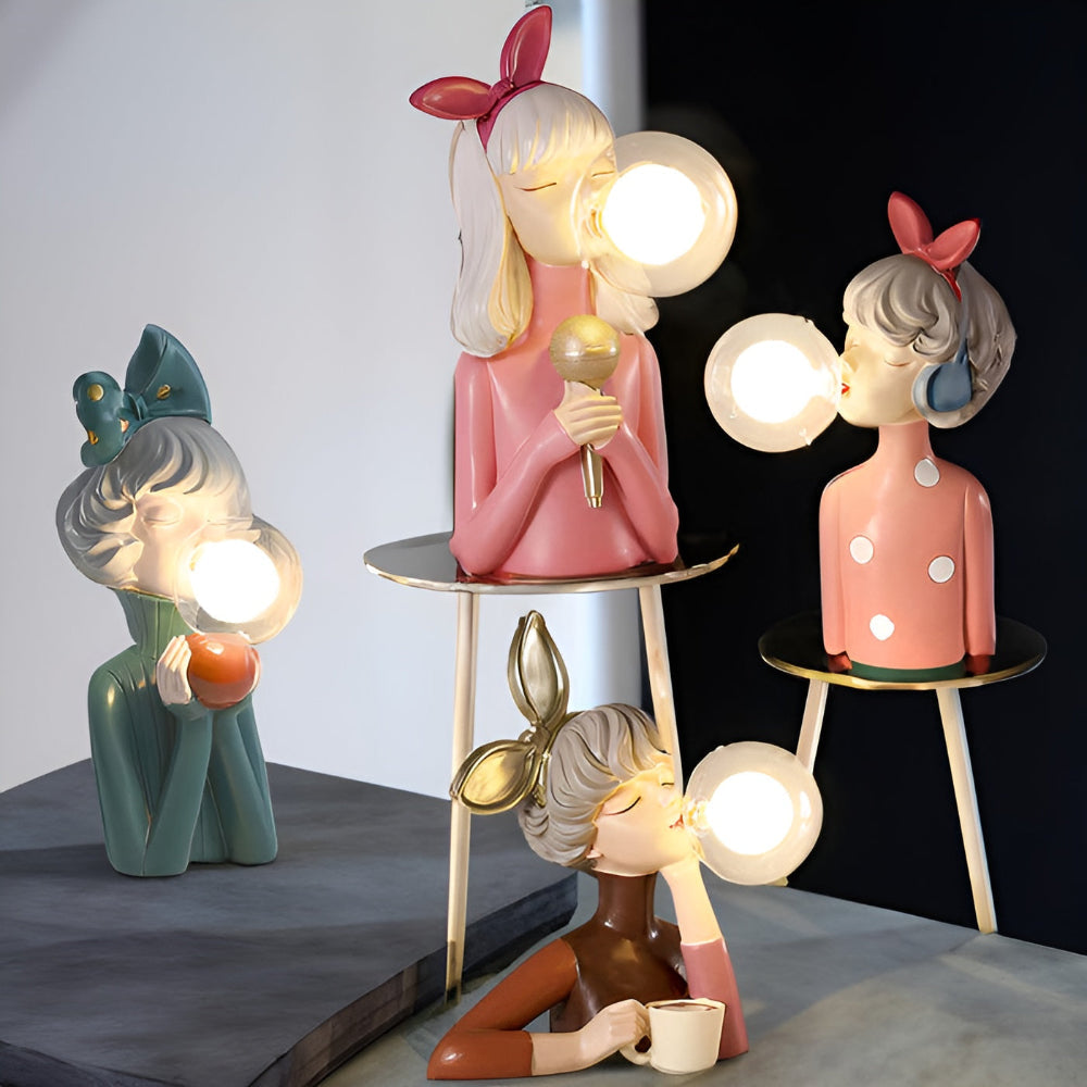 Avtoit | BubbleFairies Table Lamp – Enchanting Quartet Cartoon Girl Figurine Light