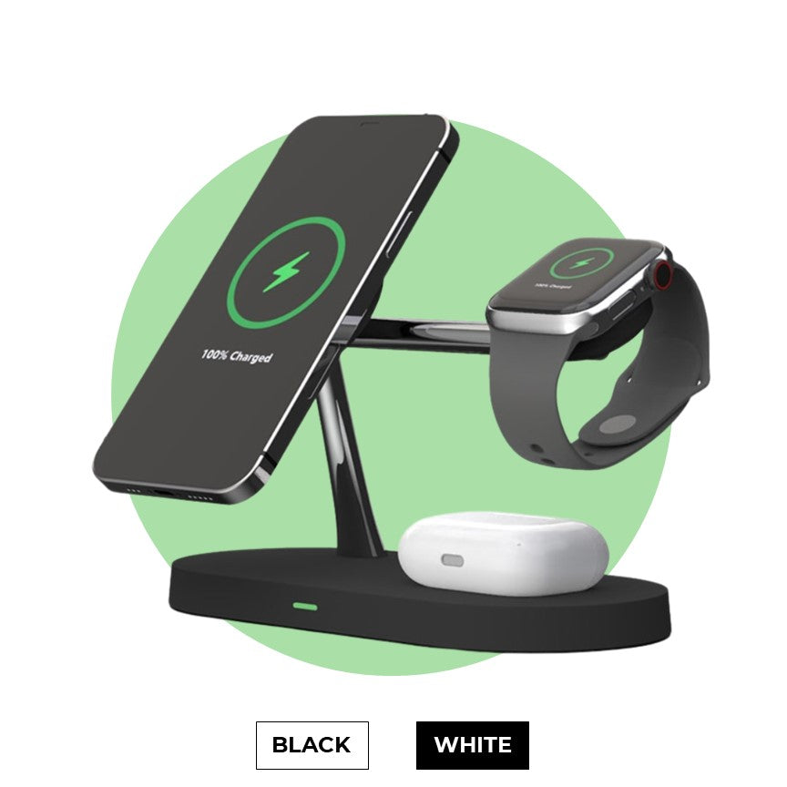 Avtoit | 4-in-1 Wireless Charging Station - Magnetic Qi Charger for Phone, Watch & Earbuds