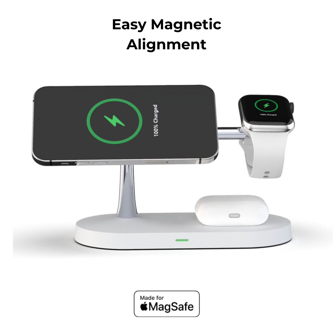 Avtoit | 4-in-1 Wireless Charging Station - Magnetic Qi Charger for Phone, Watch & Earbuds