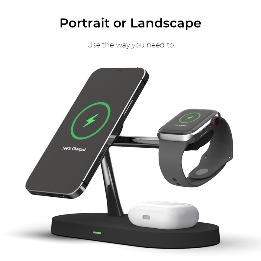 Avtoit | 4-in-1 Wireless Charging Station - Magnetic Qi Charger for Phone, Watch & Earbuds