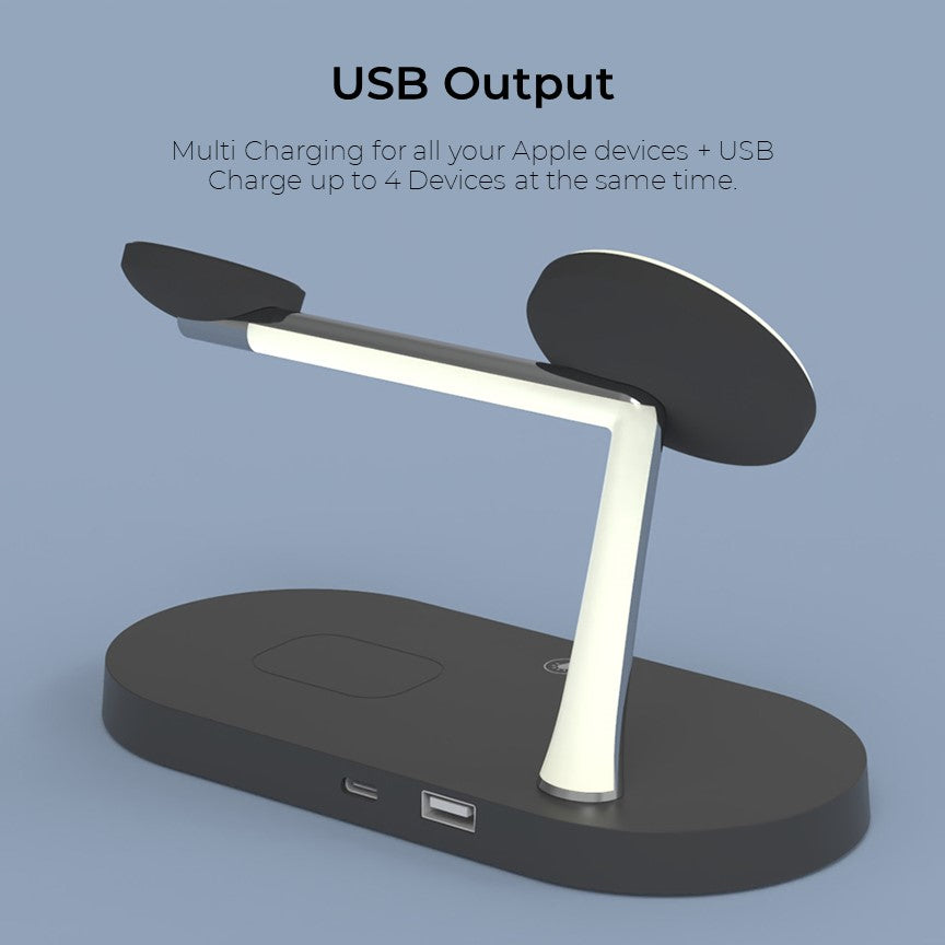 Avtoit | 4-in-1 Wireless Charging Station - Magnetic Qi Charger for Phone, Watch & Earbuds