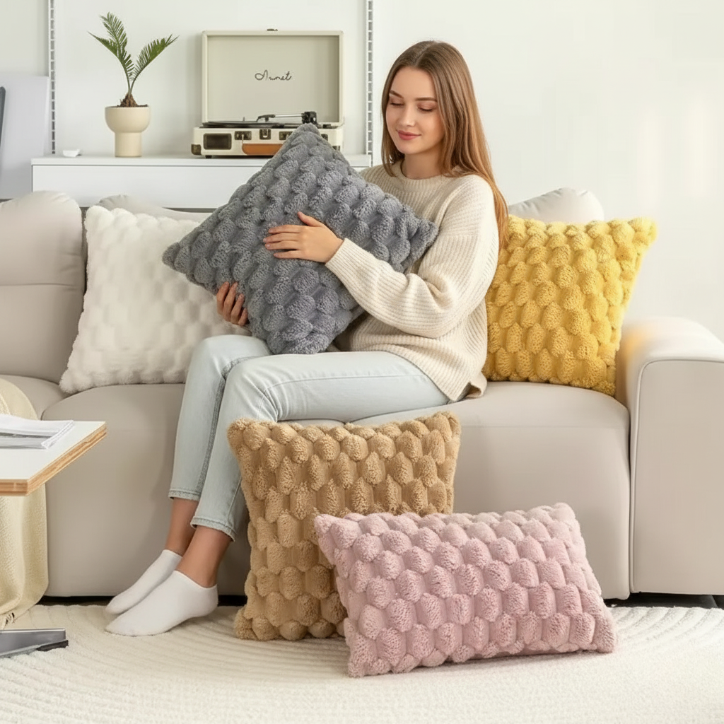 Avtoit | Cushion cover made of cotton blend with fluffy 3D feel