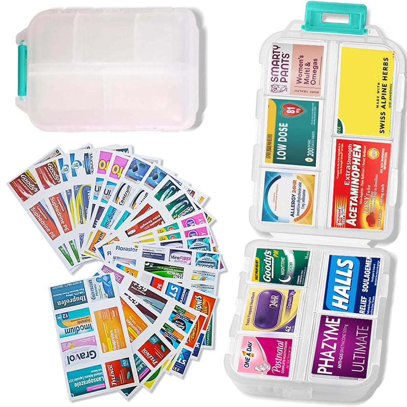 Avtoit | Travel Pill Organizer Box (161 Labels for Customization)