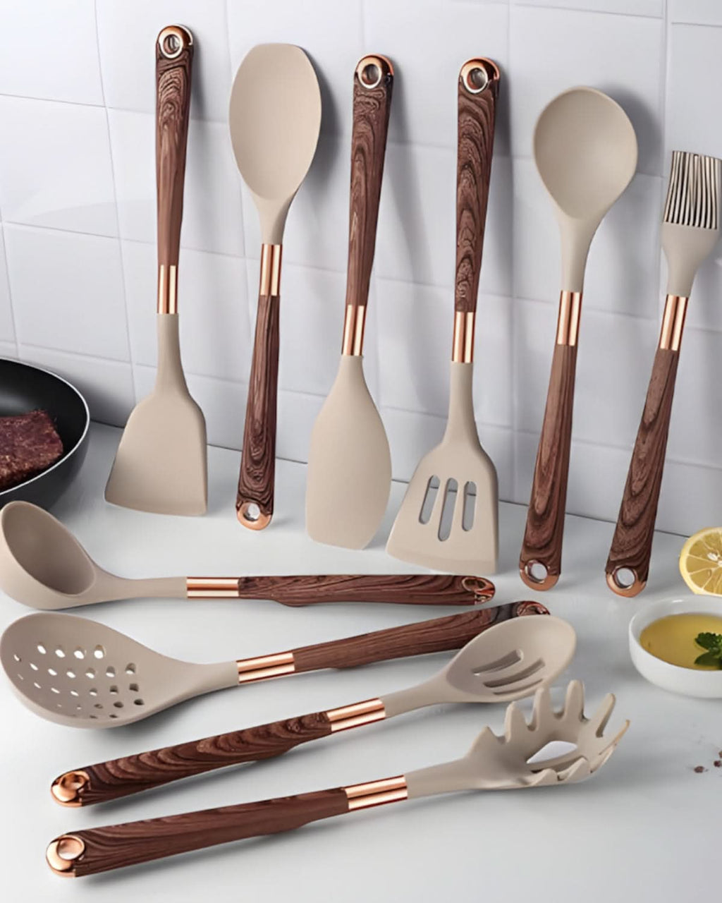 Avtoit | Robust Kitchen Utensils Set with Heat Resistant Silicone Heads