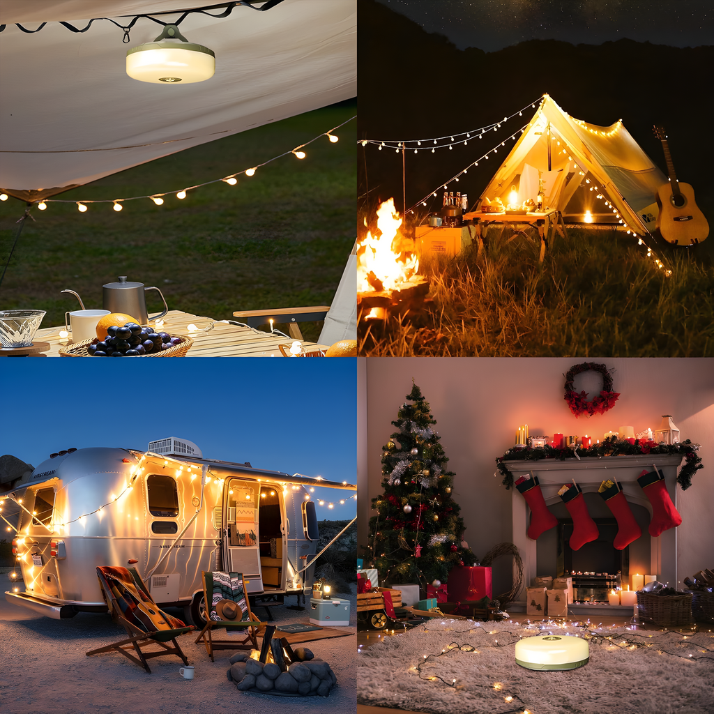Avtoit | CampBeam LED Outdoor String Lights – Rechargeable Waterproof Lights with Magnetic Hooks & 5 Lighting Modes