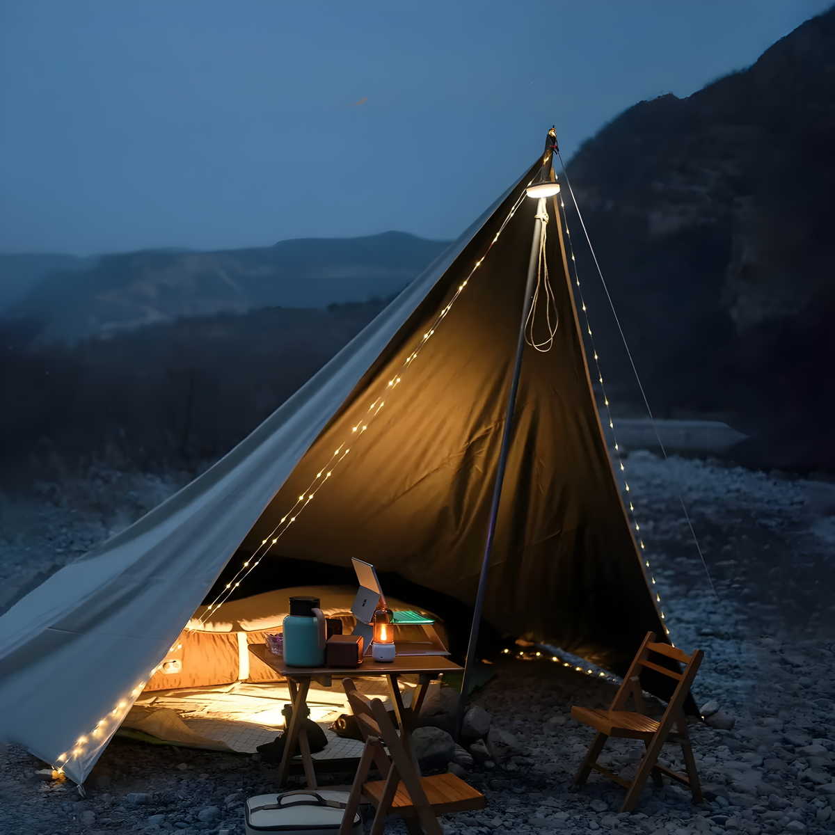 Avtoit | CampBeam LED Outdoor String Lights – Rechargeable Waterproof Lights with Magnetic Hooks & 5 Lighting Modes