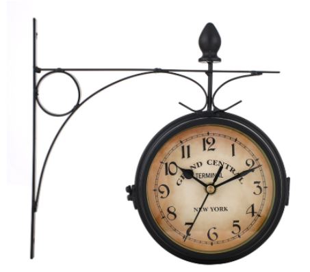 Avtoit | Black Double Sided Railway Outdoor Clock