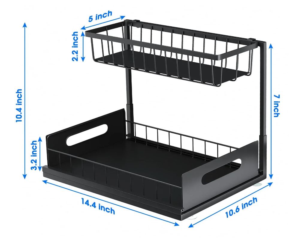 Avtoit | 2-Tier Under Sink Sliding Cabinet Organiser – Arlo