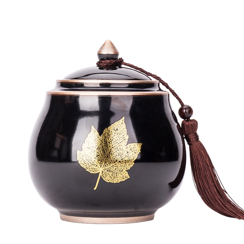 Avtoit | Ceramic Teapot Tea Cajon Tea Box Storage Tea Container Moisture-Proof Sealed Tank Storage Tank Candy Jar Storage Box