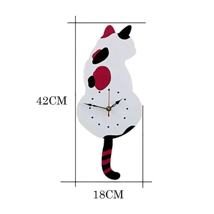 Avtoit | Charming Cat Wall Clock with Swinging Tail