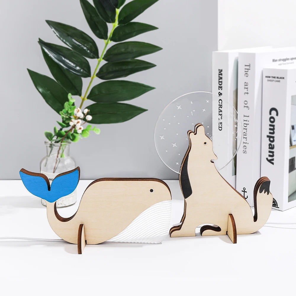 Avtoit | Charming Wooden Animals LED Bedside Lamps