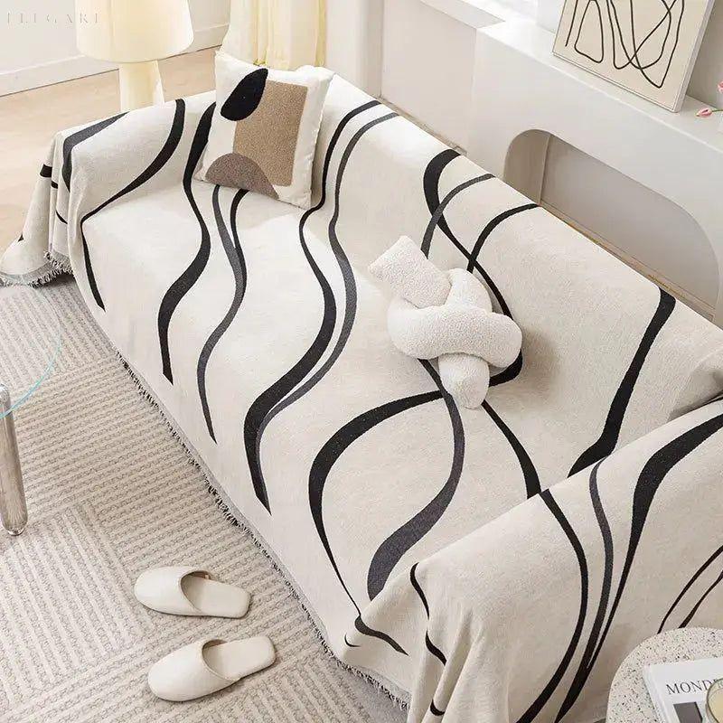 Avtoit | Chenille Sofa Throw | Reversible Sofa Cover for Couch