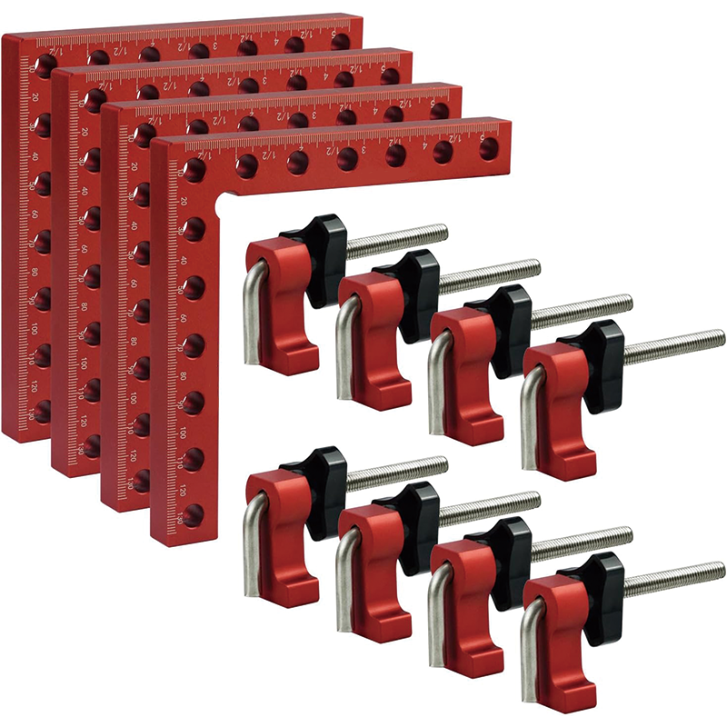 Avtoit | 4 Pack 90 Degree Positioning Squares, 5.5" x 5.5"  Positioning Squares Right Angle Clamps for Picture Frames, Boxes, Cabinets or Drawers