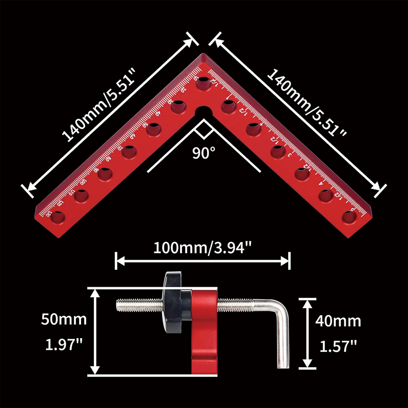 Avtoit | 4 Pack 90 Degree Positioning Squares, 5.5" x 5.5"  Positioning Squares Right Angle Clamps for Picture Frames, Boxes, Cabinets or Drawers
