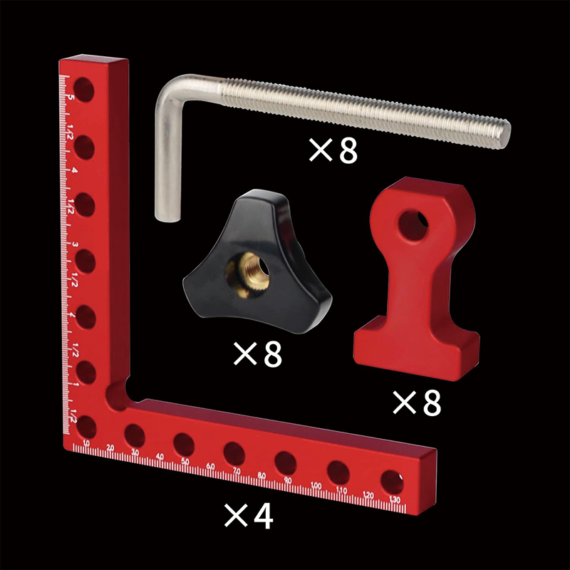 Avtoit | 4 Pack 90 Degree Positioning Squares, 5.5" x 5.5"  Positioning Squares Right Angle Clamps for Picture Frames, Boxes, Cabinets or Drawers