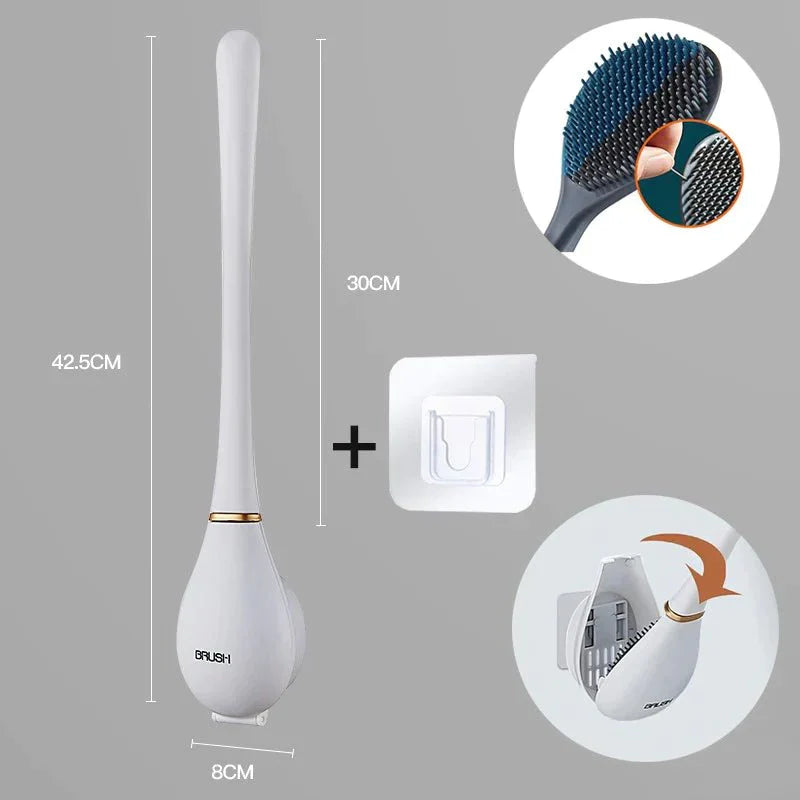 Avtoit | CleanSweep | Silicone Toilet Brush with Wall Holder