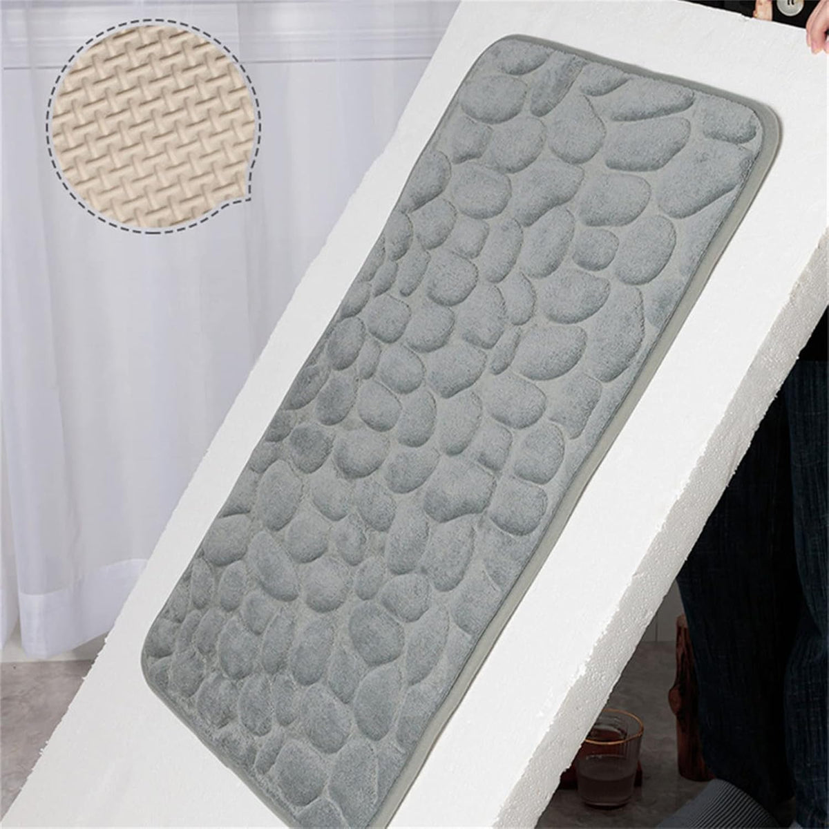 Avtoit | CobbleMat | Anti-slip PVC Bath Mat with Pebble Stone Design