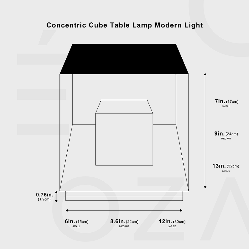 Avtoit | Concentric Cube Table Lamp, Modern Lighting