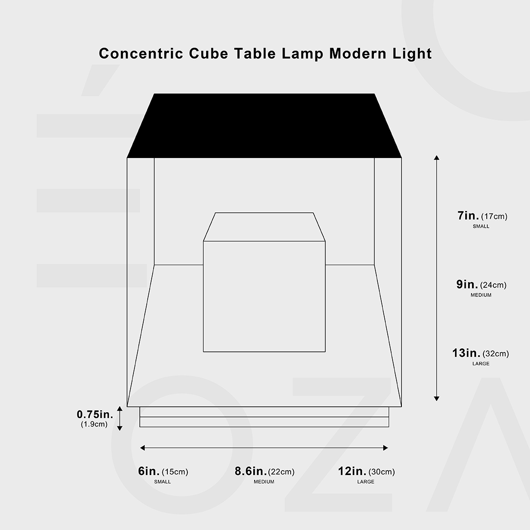 Avtoit | Concentric Cube Table Lamp, Modern Lighting