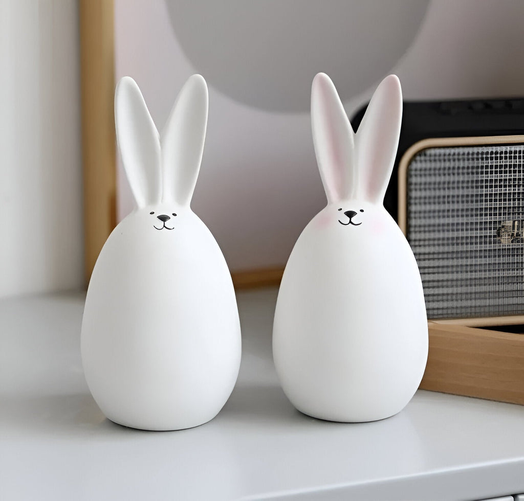 Avtoit | ConeyBliss Minimalist Ceramic Bunny – Elegant White Easter Rabbit Figurine Decor