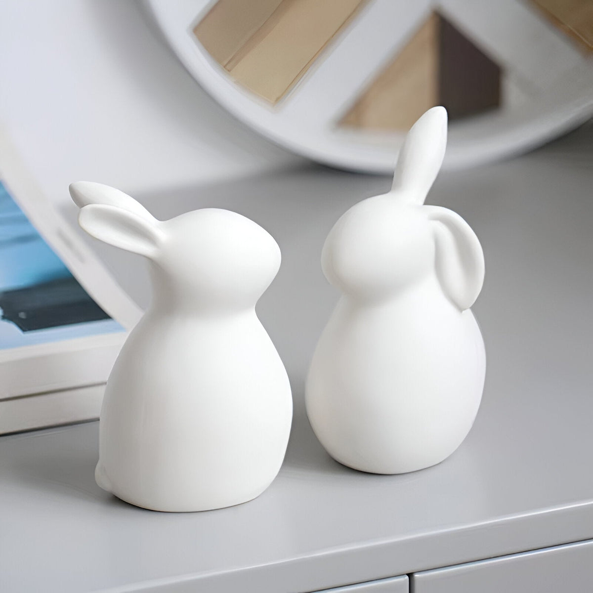 Avtoit | ConeyBliss Minimalist Ceramic Bunny – Elegant White Easter Rabbit Figurine Decor