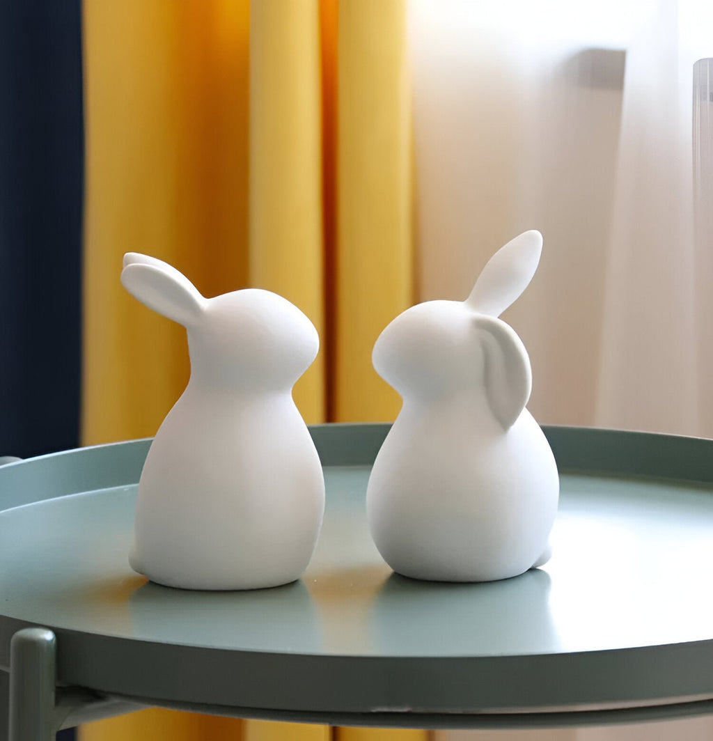 Avtoit | ConeyBliss Minimalist Ceramic Bunny – Elegant White Easter Rabbit Figurine Decor