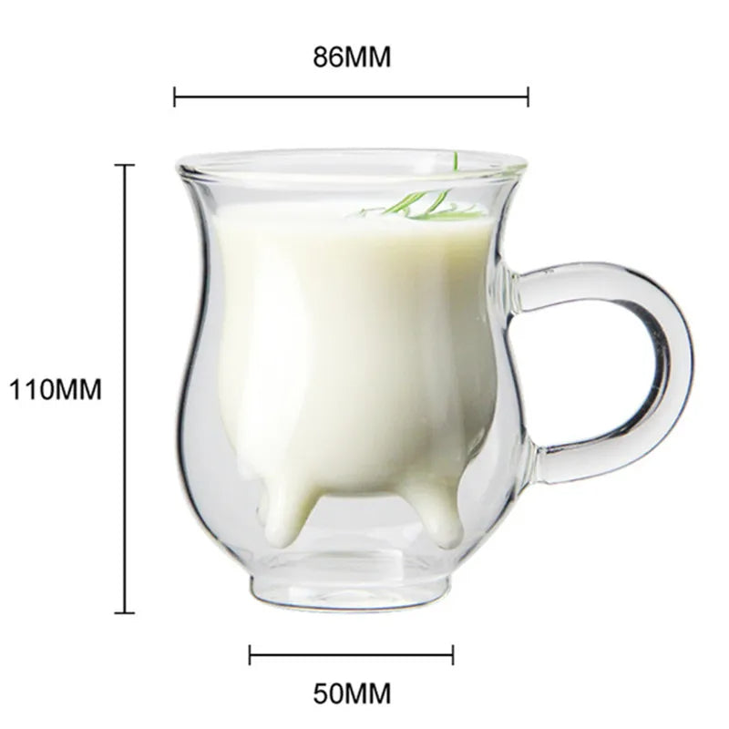 Avtoit | Cow Double Layer Glass Mug