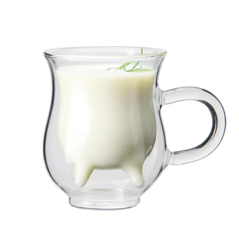 Avtoit | Cow Double Layer Glass Mug