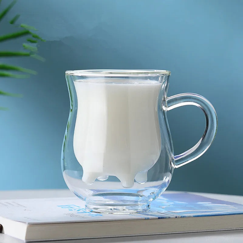 Avtoit | Cow Double Layer Glass Mug