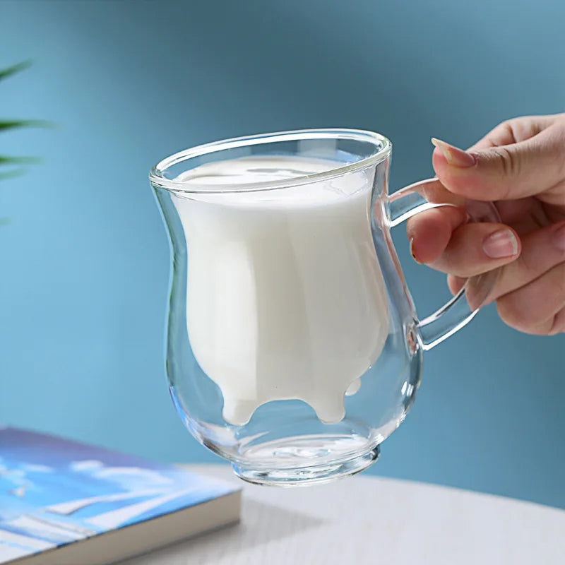Avtoit | Cow Double Layer Glass Mug