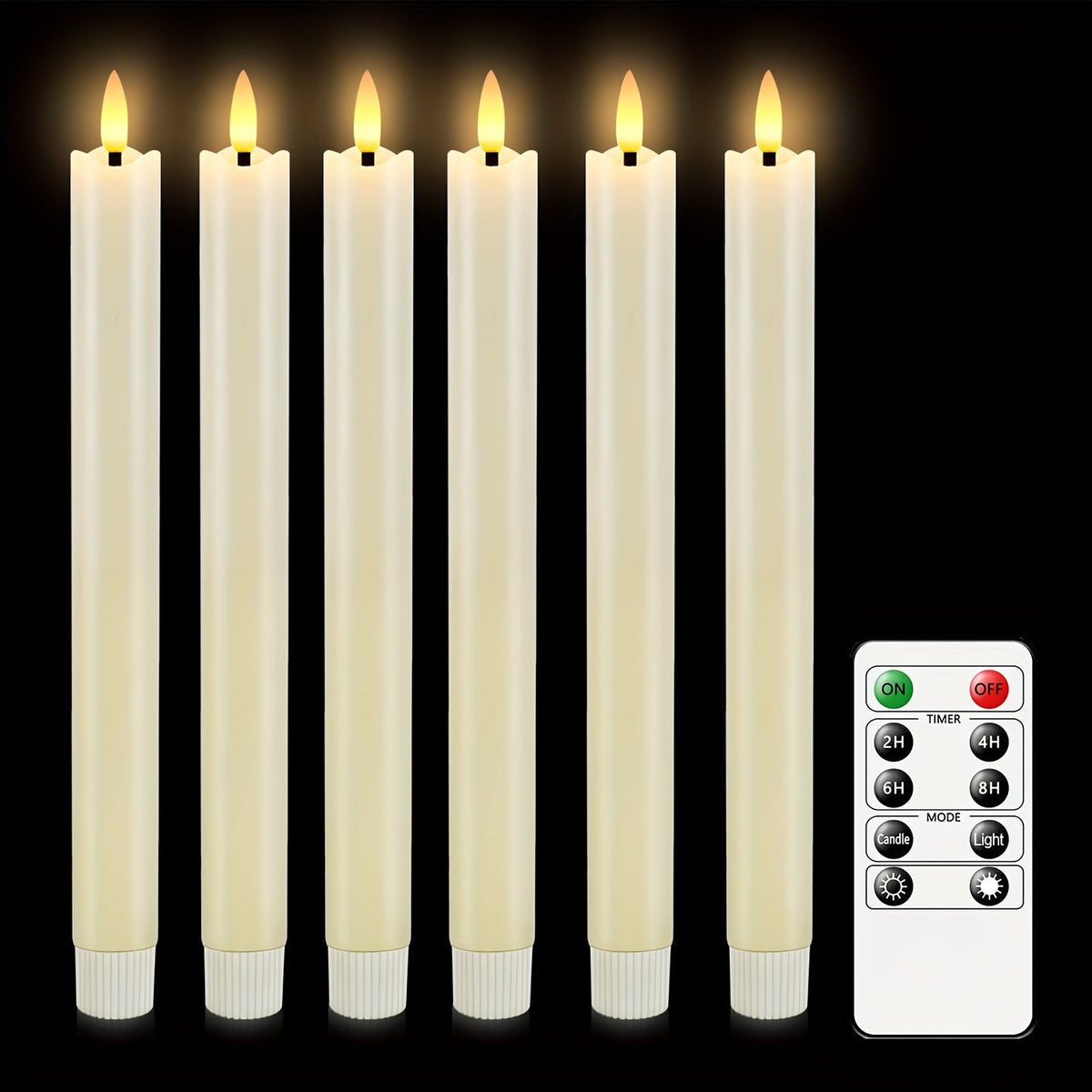 Avtoit | CandleLuxe – 6 LED Taper Candles with Remote for Luxurious Event Lighting