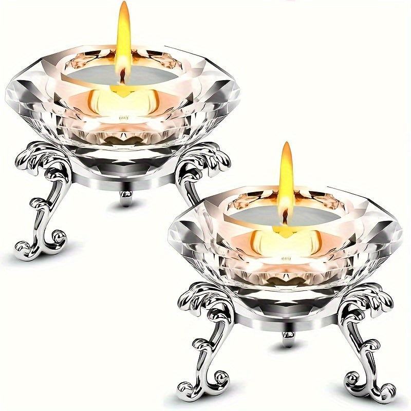 Avtoit | RadiantCrystal - Transparent European Candle Holder Set