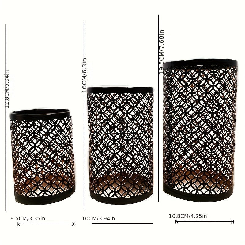 Avtoit | StylishFlame - 3-Piece Iron Candle Holders